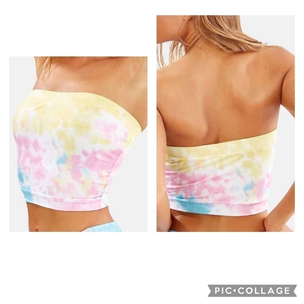 SOLID & STRIPED RE/DONE Women’s VENICE Strapless Bikini Top Tie Dye Size XS